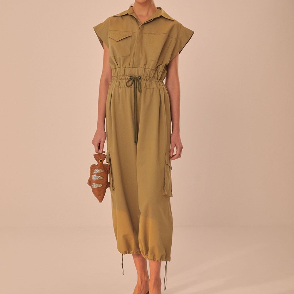 Olive Green Utility Jumpsuit